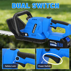 AZZUNO 20 Inch Cordless Hedge Trimmer, 21V Max 4Ah
