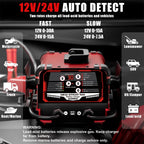 12V/24V Car Battery Charger & Engine Starter Up to 30A Fast Charging, 130A Cranking Amps
