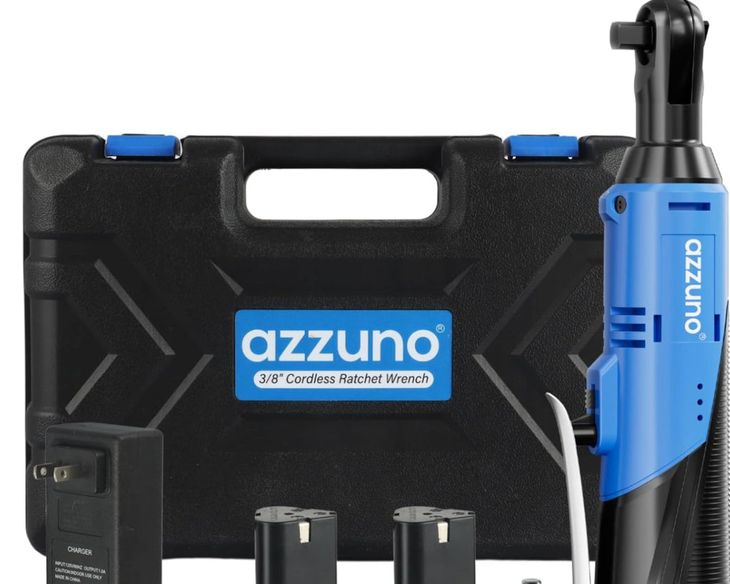 Azzuno 3/8" Cordless Electric Ratchet Wrench Set with 2 Batteries