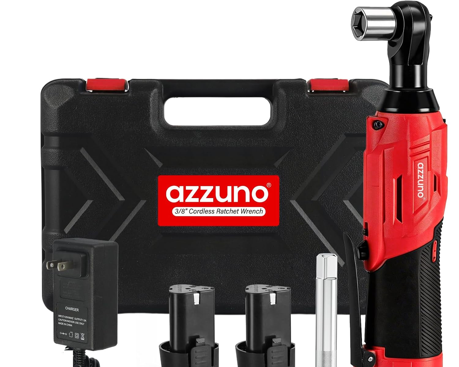 Azzuno 3/8" Cordless Electric Ratchet Wrench Set with 2 Batteries