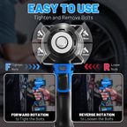 Azzuno 1/2" Brushless Cordless Impact Wrench 737 Ft-lbs High Torque with 2x4.0Ah Batteries