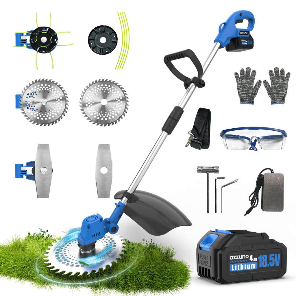 AZZUNO 21V Brushless Weed Wacker, 12" Cordless Trimmer