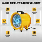 12 Inch Utility Blower Fan with 16 Ft Flexible Duct Hose