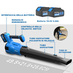 AZZUNO Cordless Brushless Leaf Blower with 2 x 4.0Ah Battery and Charger
